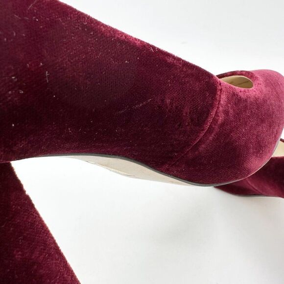 Louise Et Cie‎ Trending Burgundy Velvet Block Heel Pumps Size 8.5 - Picture 10 of 15